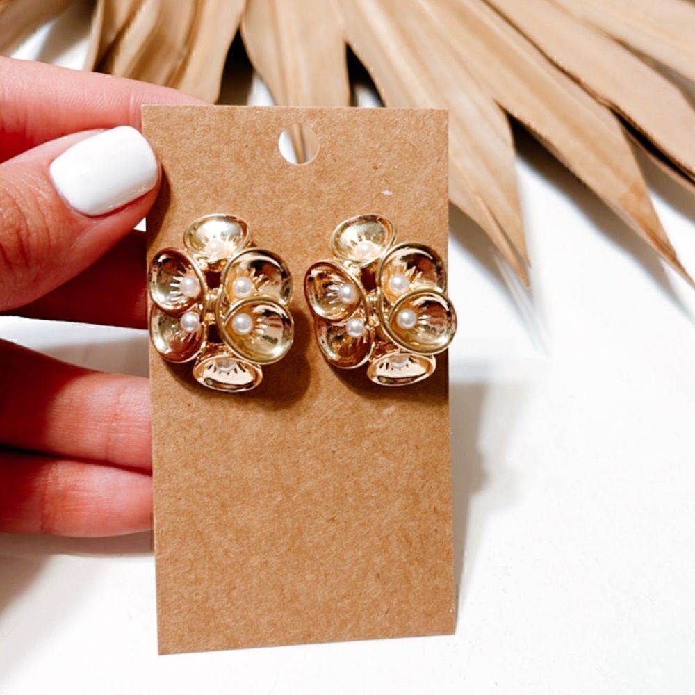 Flower statement earrings #805